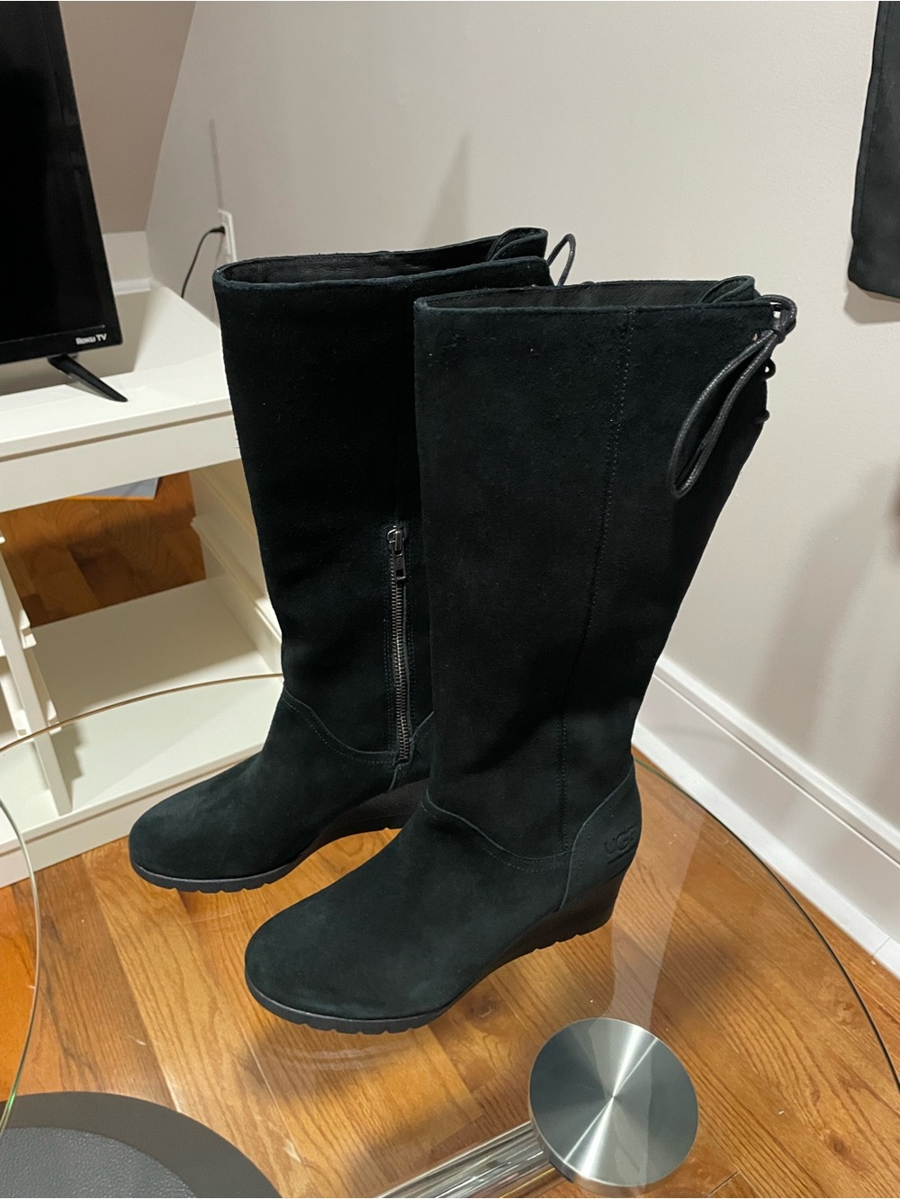 UGG Black Suede Dawna Boots Women’s Size 6.5